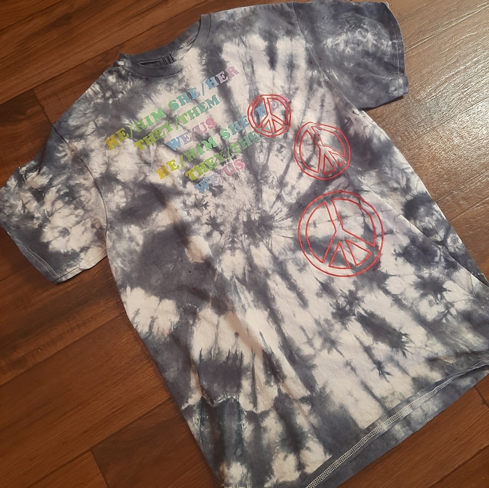 Tie Dye LGBT Pronoun shirt